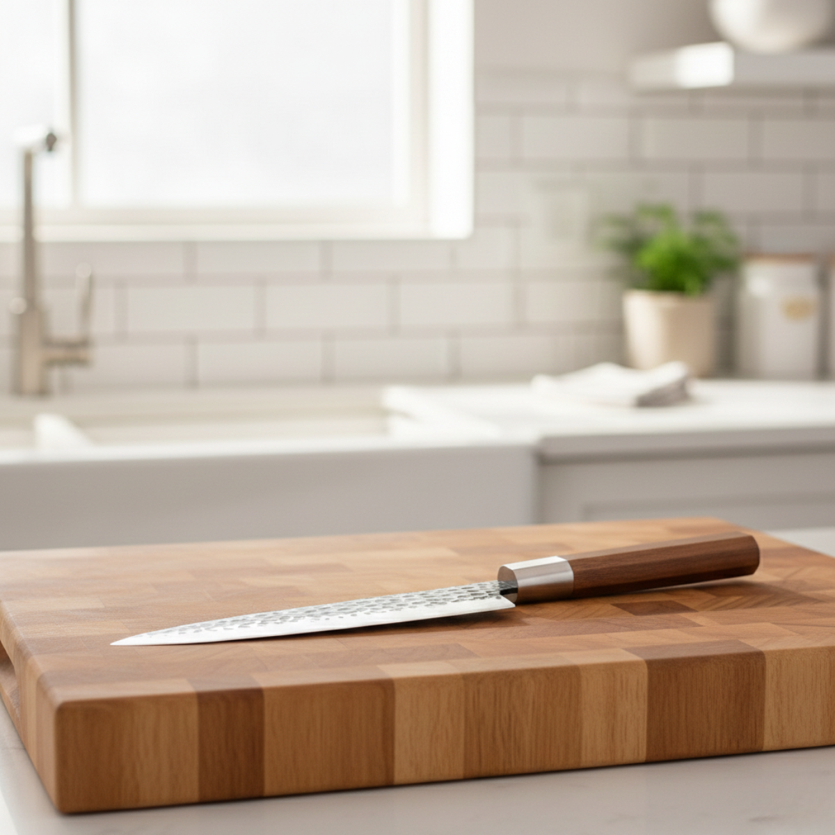 Japans gehamerd roestvrijstalen koksmes – 18,5 cm precisiemes