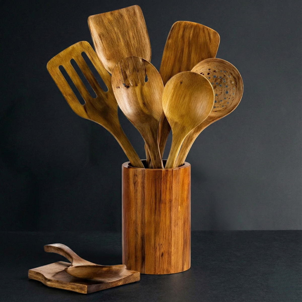 Traditionele Japanse houten keukengereiset