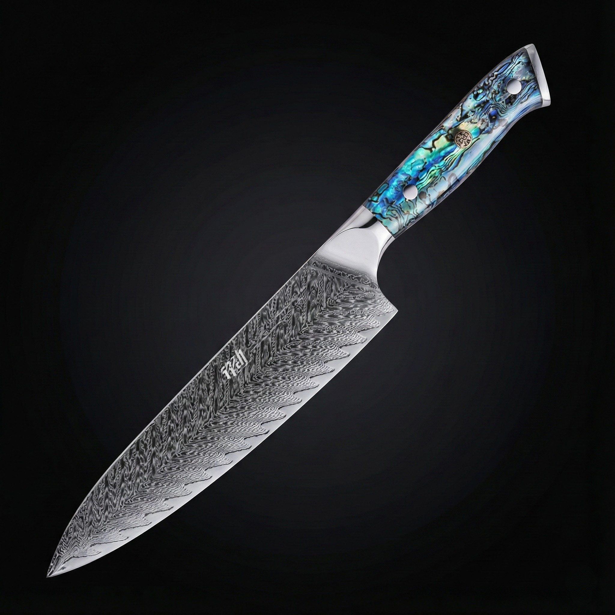 Japanse Damascus Chef’s Mes – 8,0 inch (20,4 cm) Veelzijdig Lemmet