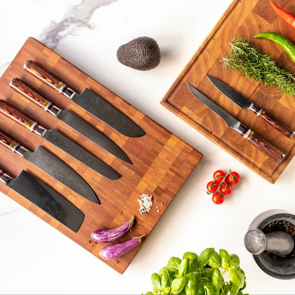 Professionele Japanse 7-delige Damascus Master messenset