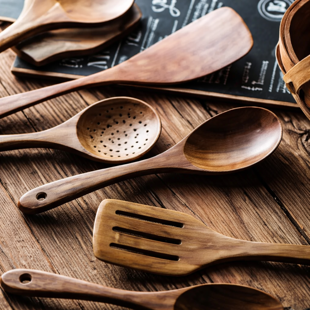 Traditionele Japanse houten keukengereiset