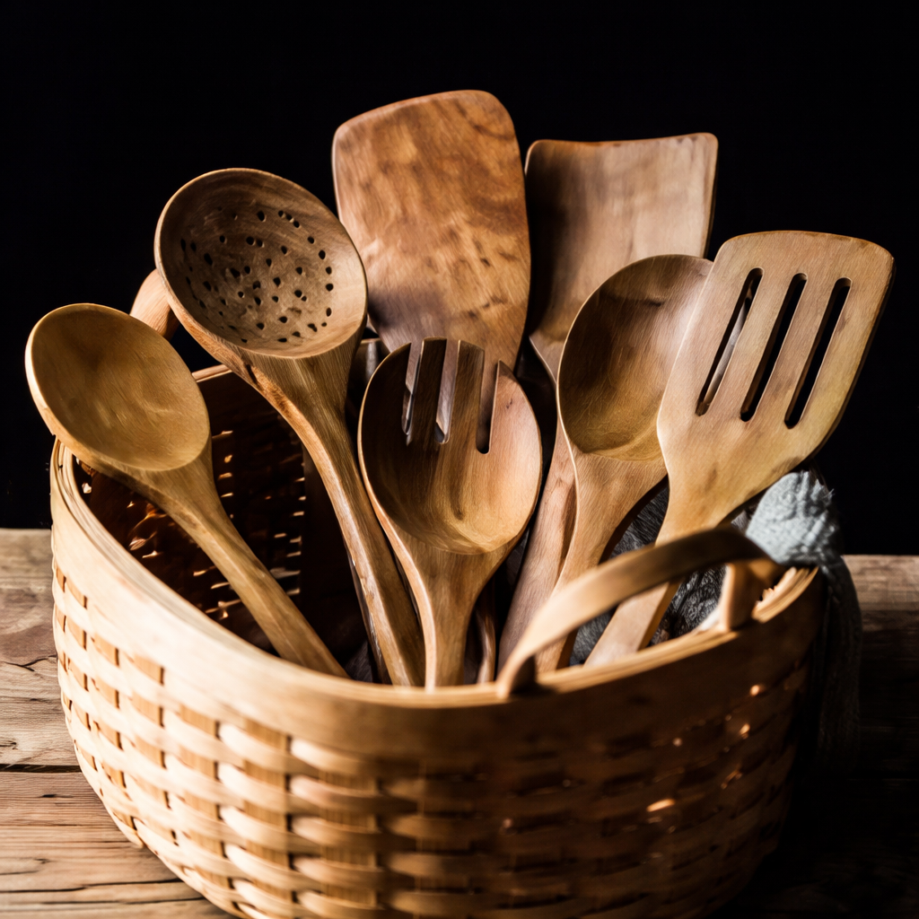 Traditionele Japanse houten keukengereiset