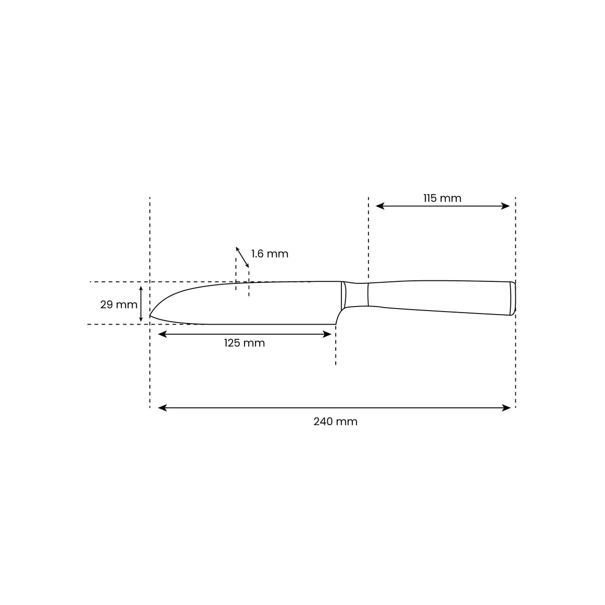 Japans santokumes – 13 cm compact mes