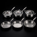 Gehamerde Titanium Keukenset met 3 Deksels (25, 28 & 30 cm)