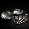 Handgehamerde Titanium Wok- & Koekenpannenset (26 cm) met Keukengerei