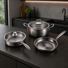 Premium kookset van handgehamerd titanium met 2 deksels (20, 23 en 25 cm)