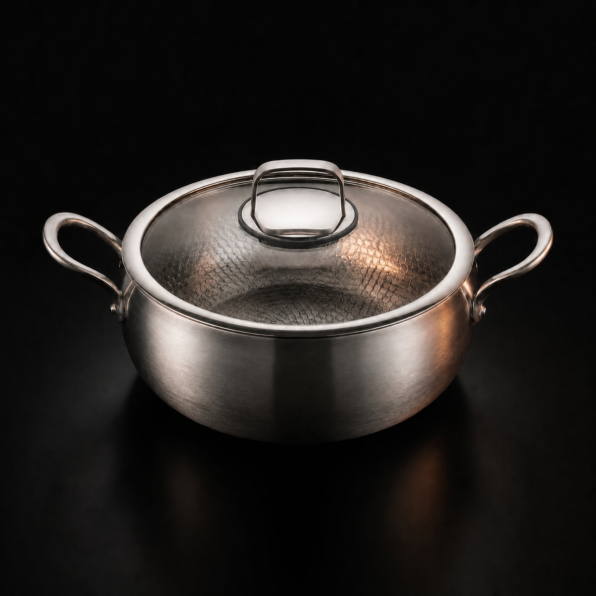 Premium kookset van handgehamerd titanium met 2 deksels (20, 23 en 25 cm)