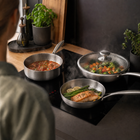 Handgehamerde titanium roerbakset met 1 deksel (20, 20 en 25 cm)