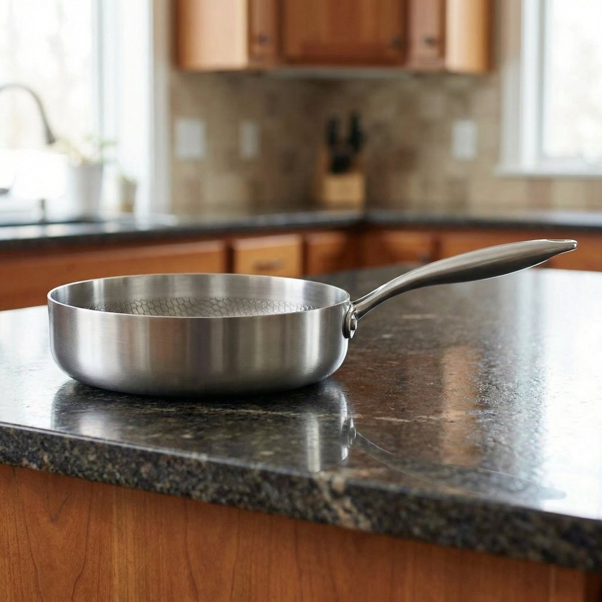 Gehamerde Titanium pan met Hoge Rand