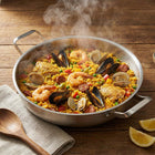 Gehamerde Titanium pan met twee Handgrepen