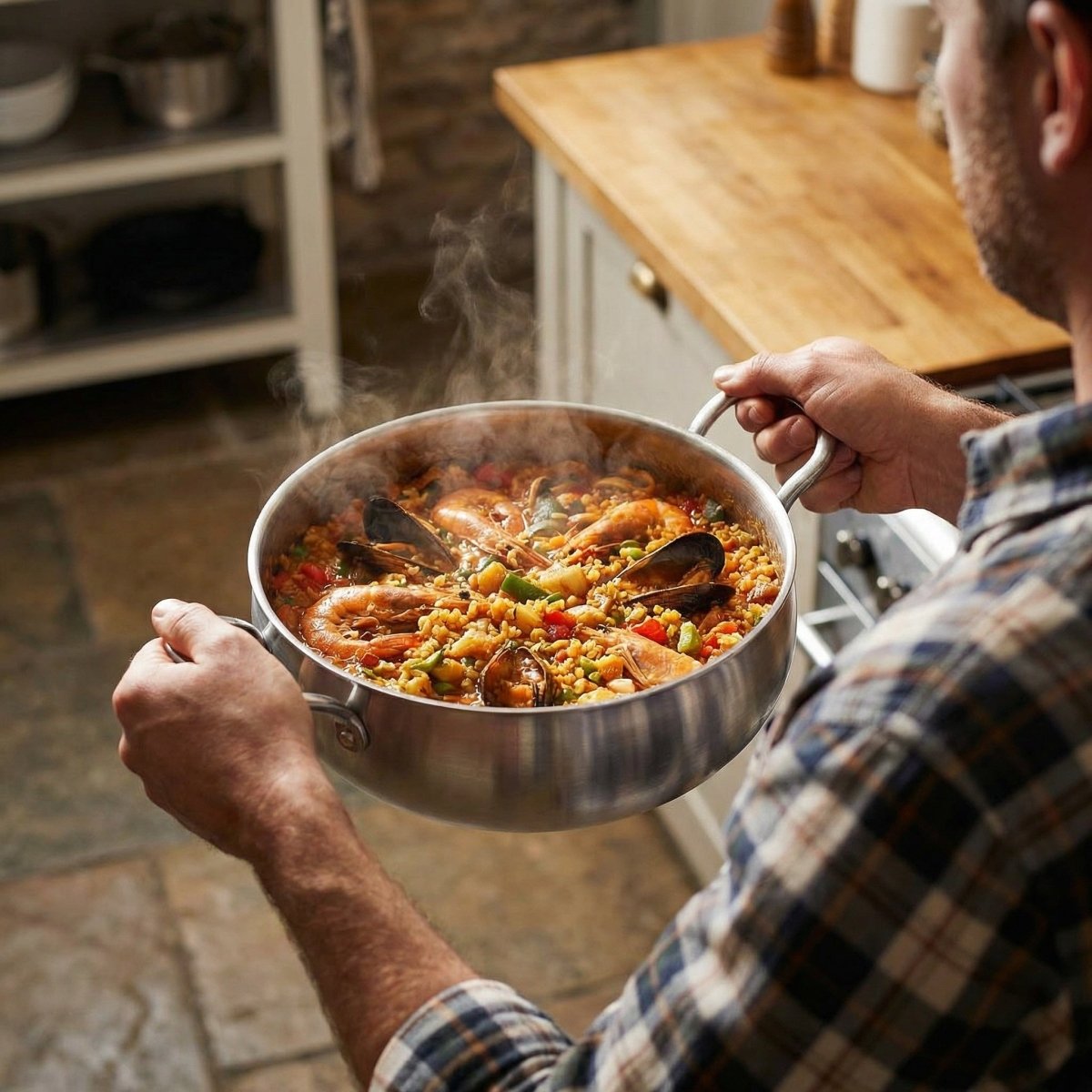 Gehamerde Diepe Titanium pan