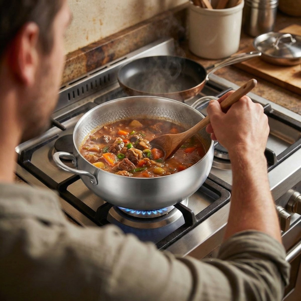 Gehamerde Diepe Titanium pan