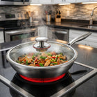 Gehamerde Titanium wokpan met vlakke bodem